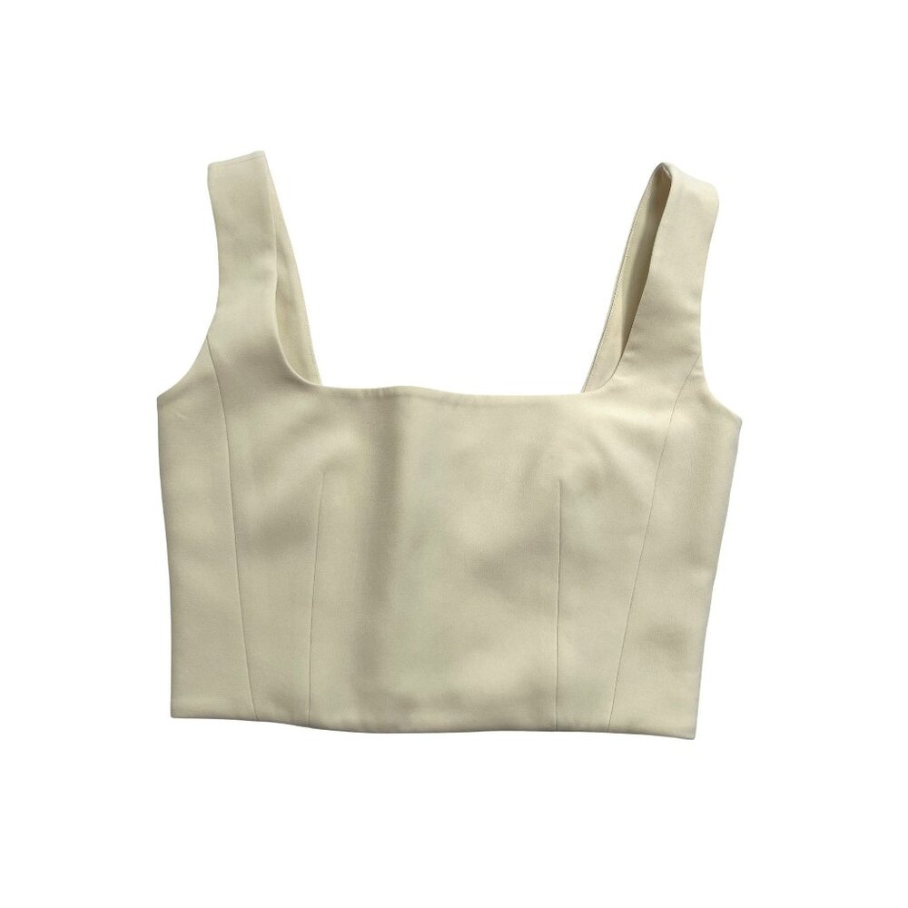 Natasha Oakley x Carla Zampatti Crepe Crop Top in Ivory